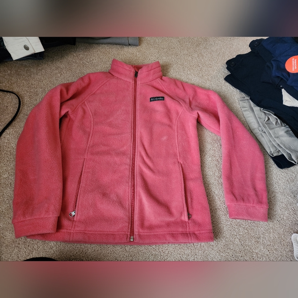 Girls large columbia fleece pink